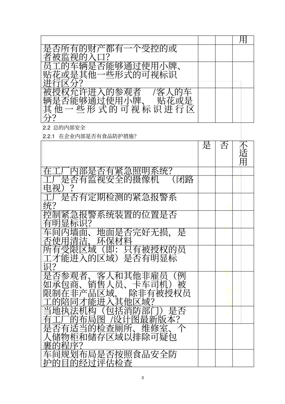 食品安全防护计划评价记录_第3页