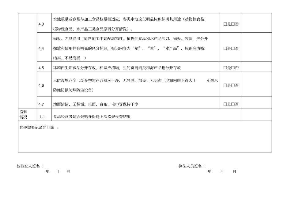 食品小餐饮店检查要点表_第2页