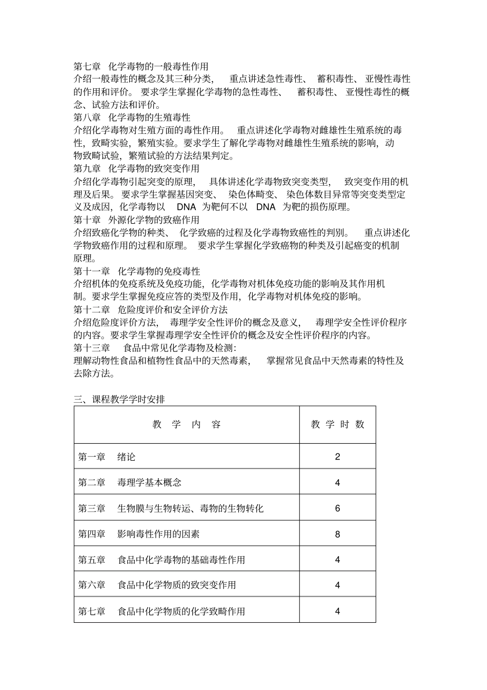 食品毒理学课程标准_第2页