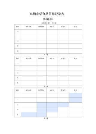 食品留样记录表