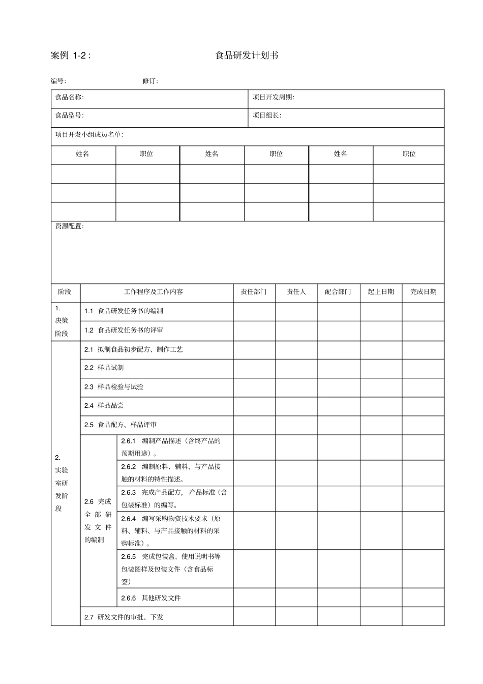 食品研发计划书_第1页