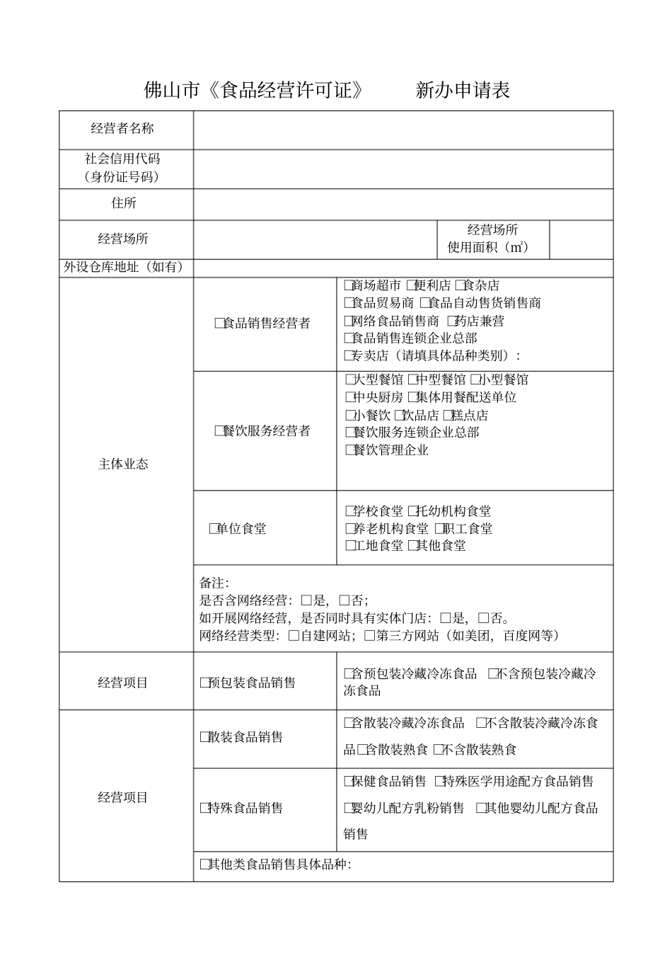 食品经营许可证新办申请书_第3页