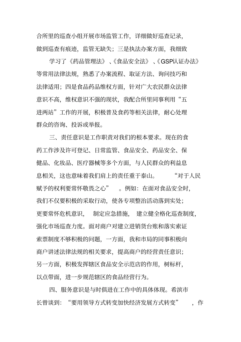 食品药品个人工作总结_第2页