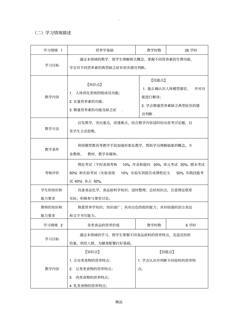 食品营养与卫生课程标准食品_第3页