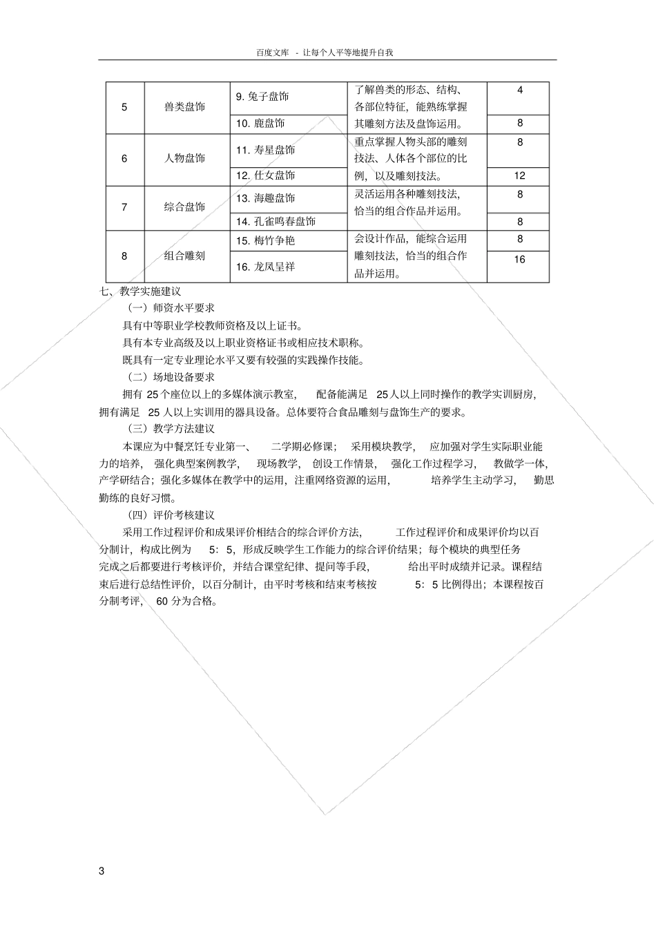 食品雕刻与盘式课程标准_第3页