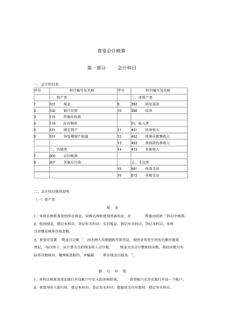 食堂会计核算与会计科目