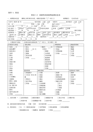 食源性疾病监测表疑似食源性异常病例报告卡
