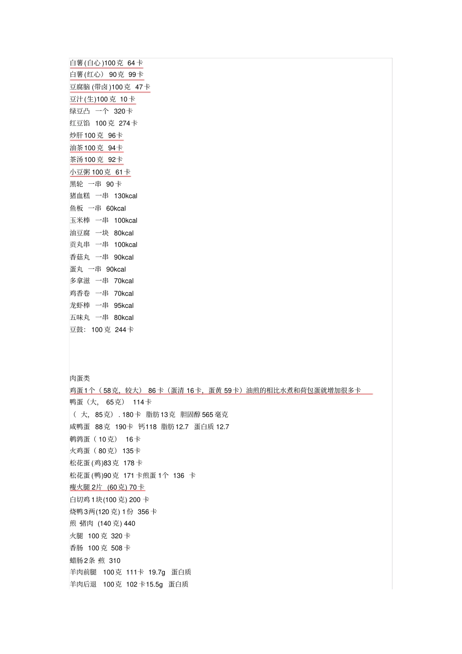 食物热量一览表_第3页