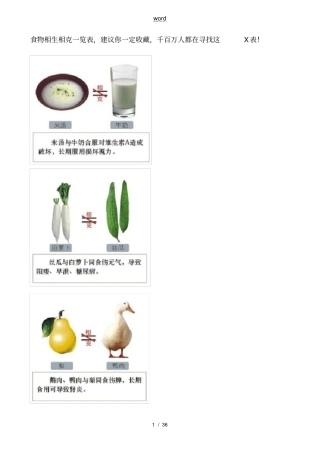 食物相生相克一览表