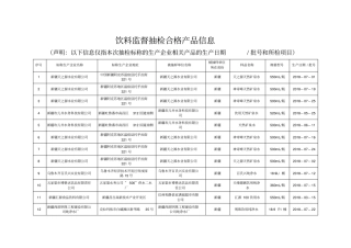 饮料监督抽检合格产品信息