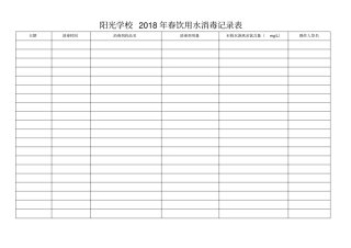 饮用水消毒记录表