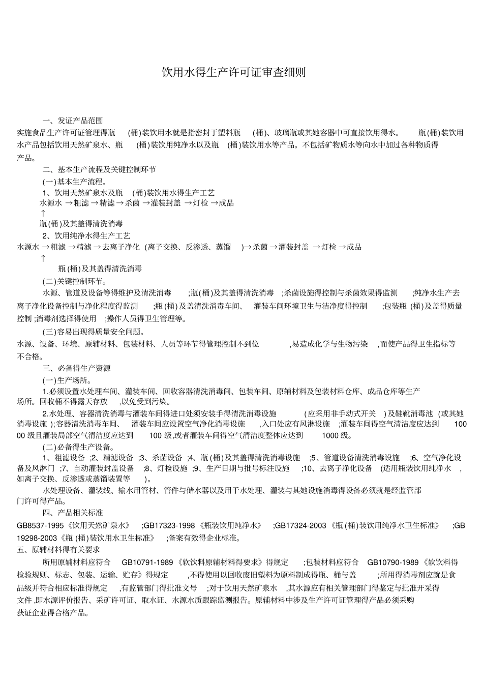 饮用水的生产许可证审查细则_第1页