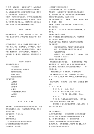 饲料学整理重点汇总