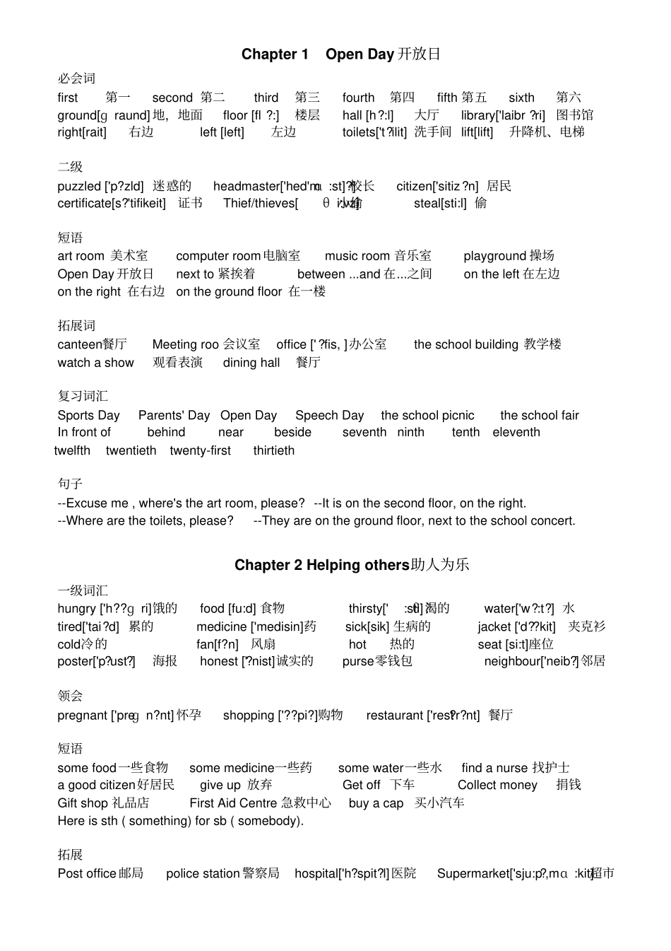 香港朗文3B单词词汇和句子_第1页