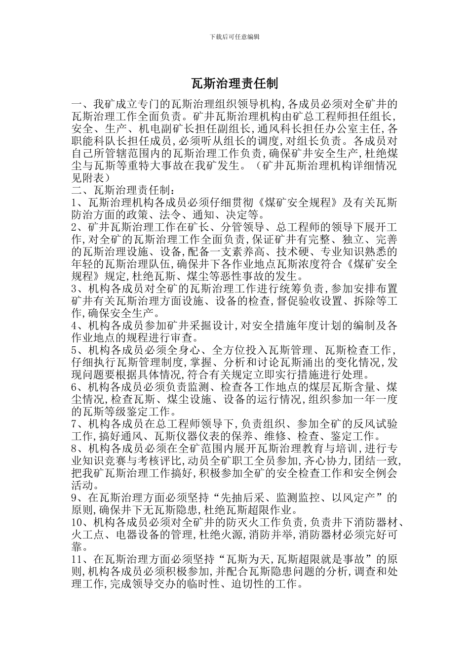 瓦斯治理责任制_第1页