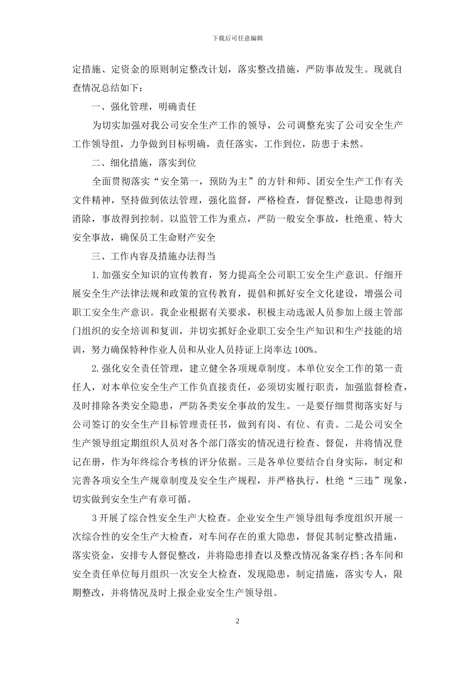 生产企业的自查报告_第2页