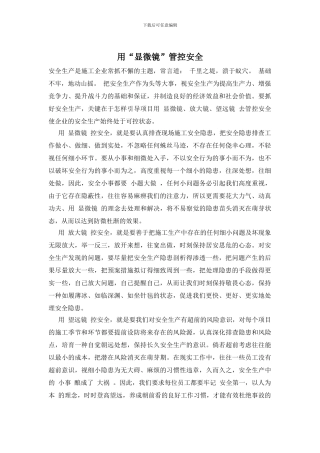 用“显微镜”管控安全