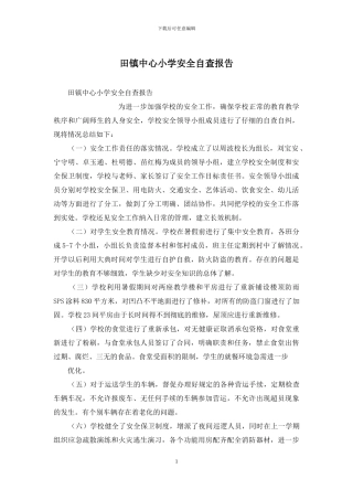 田镇中心小学安全自查报告