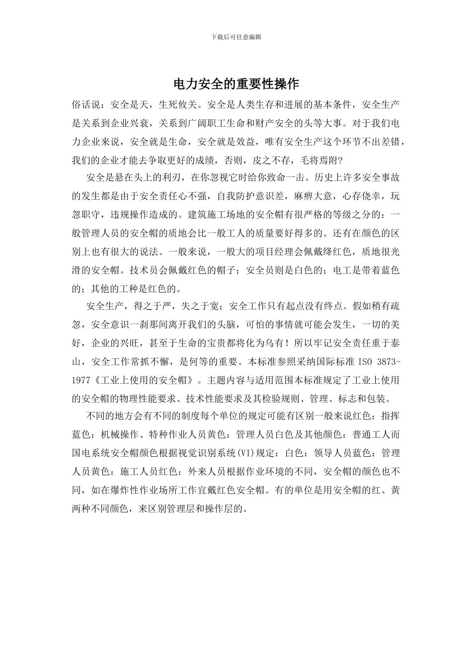 电力安全的重要性操作_第1页