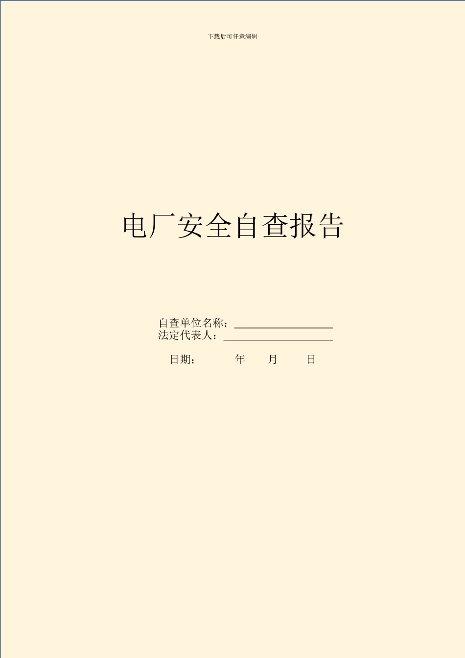 电厂安全自查报告_第1页