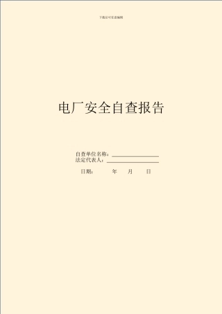 电厂安全自查报告