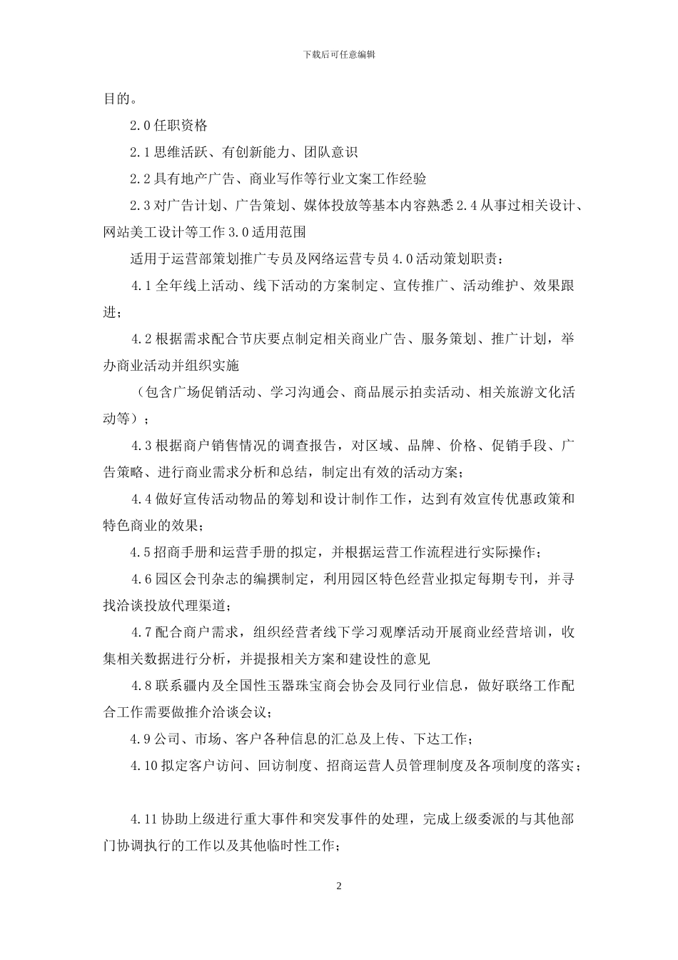 电商推广策划岗位职责_第2页