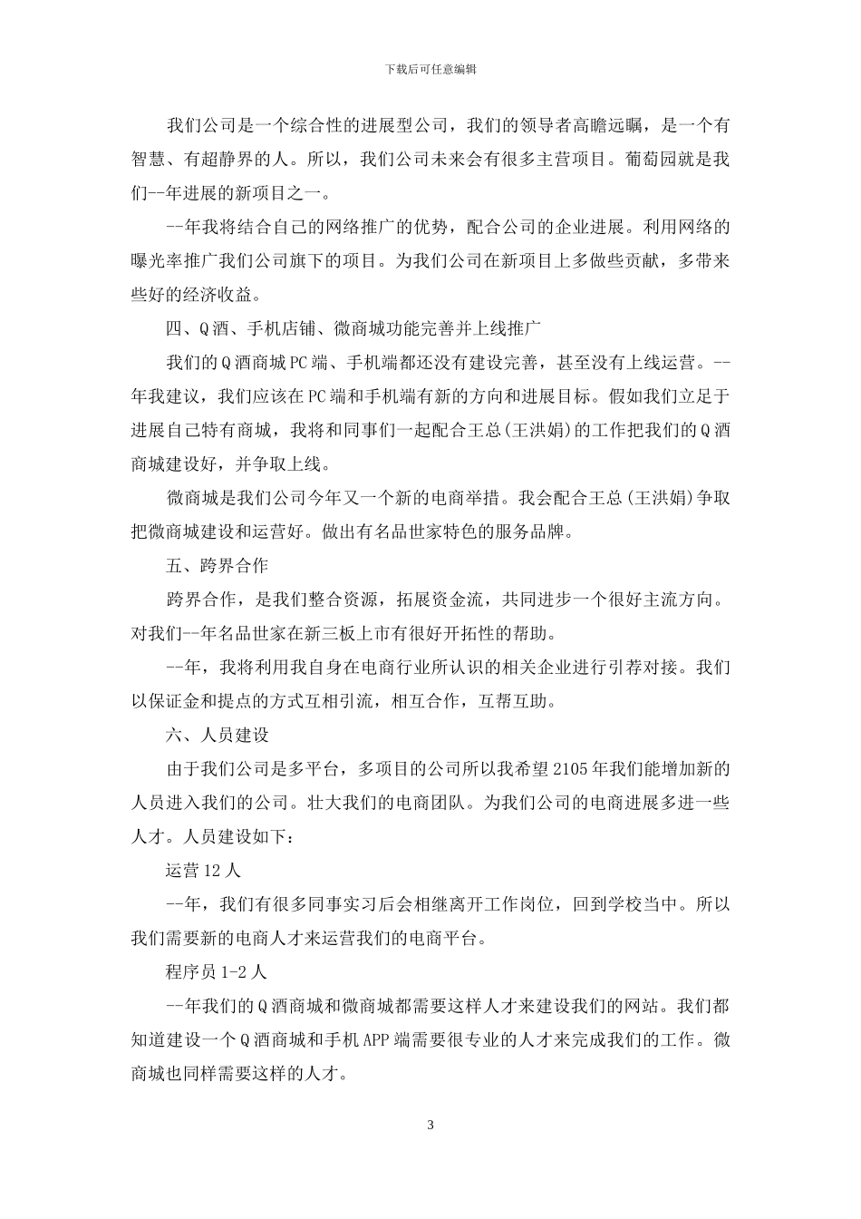 电商工作计划800字_第3页