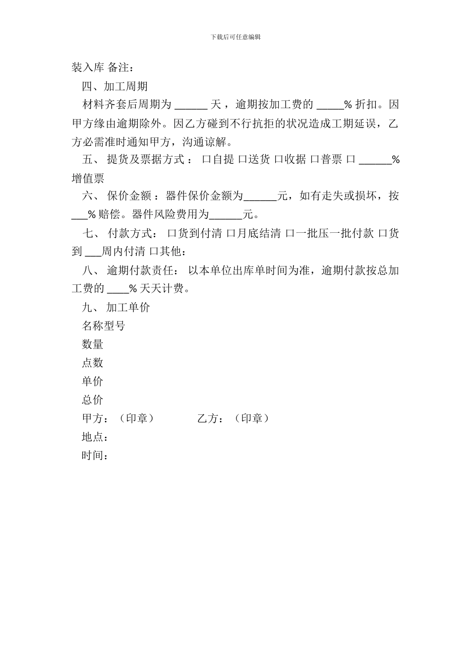 电子元件加工合同范本_第3页