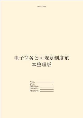 电子商务公司规章制度范本整理版