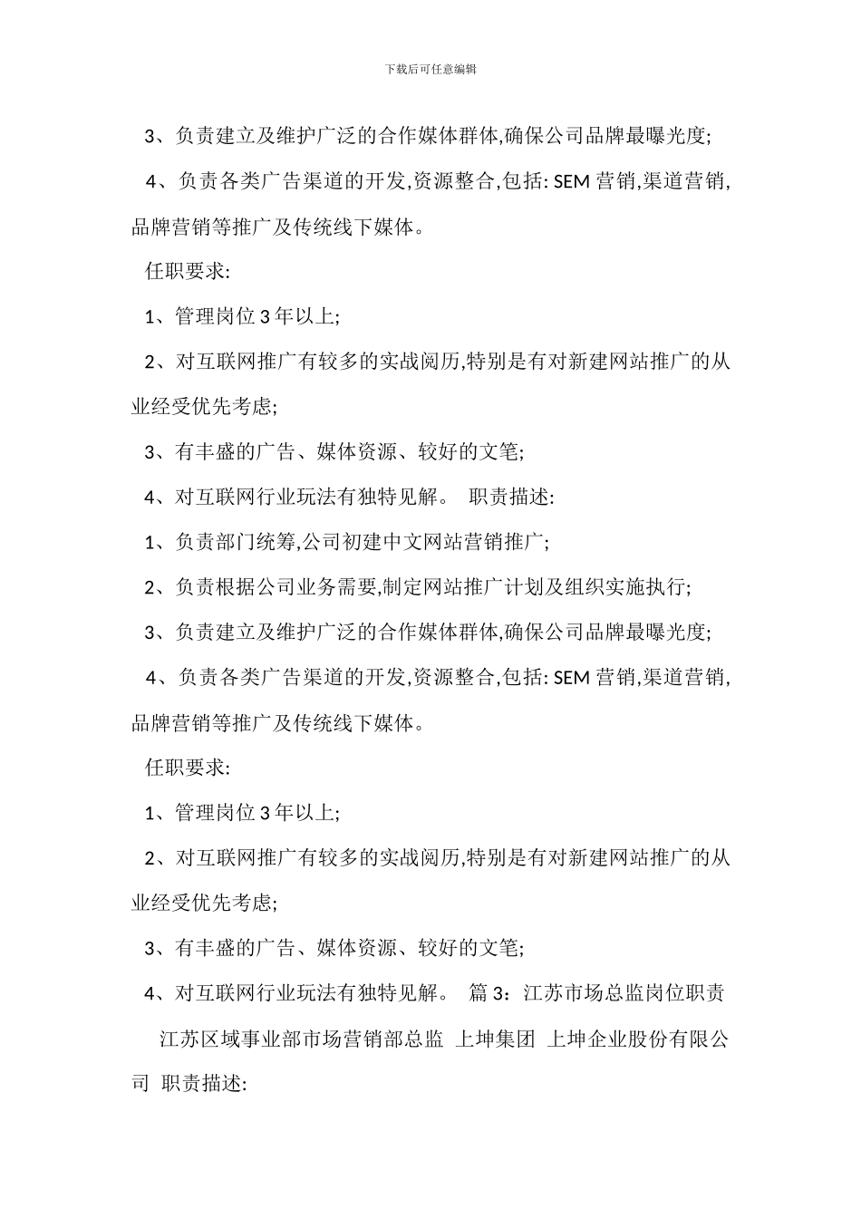 电子商务市场总监岗位职责_第2页