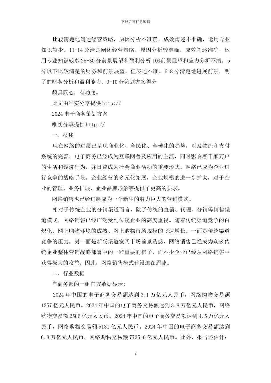 电子商务策划方案打分表_第2页