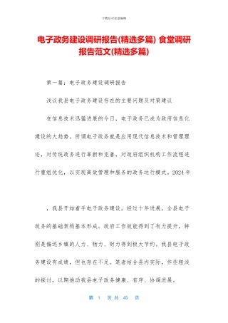 电子政务建设调研报告