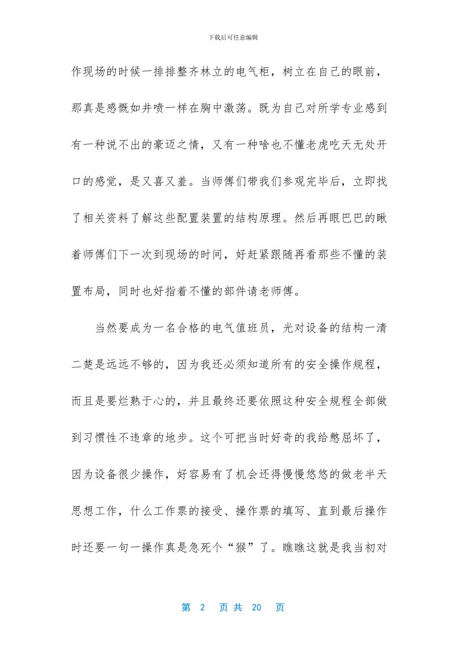 电气值班员个人工作总结_第2页