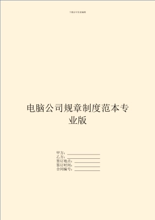 电脑公司规章制度范本专业版