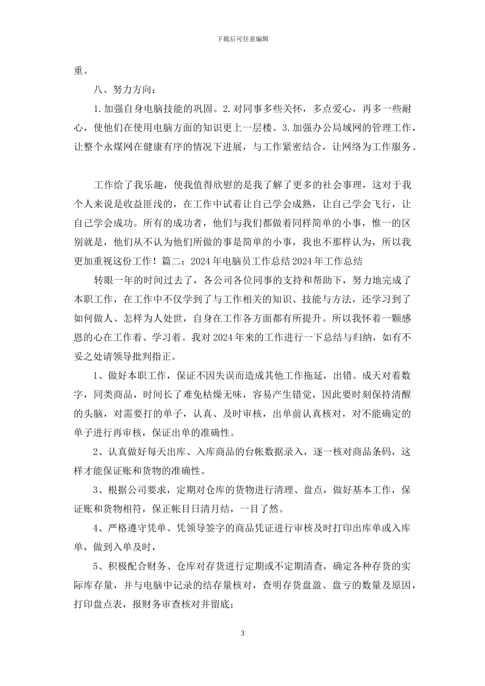 电脑维护员工作总结_第3页