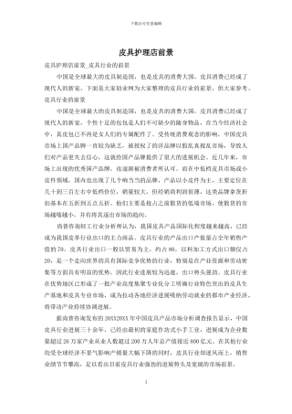 皮具护理店前景