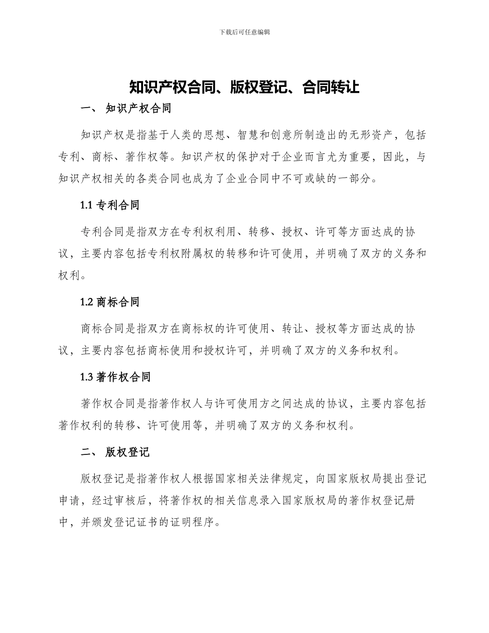知识产权合同版权登记合同转让_第1页