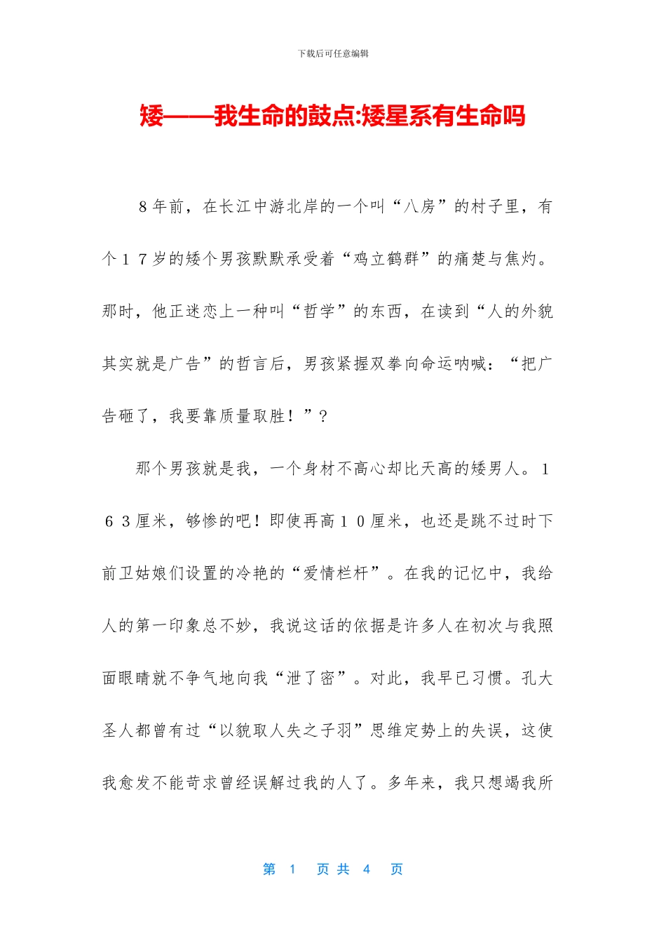 矮——我生命的鼓点_第1页