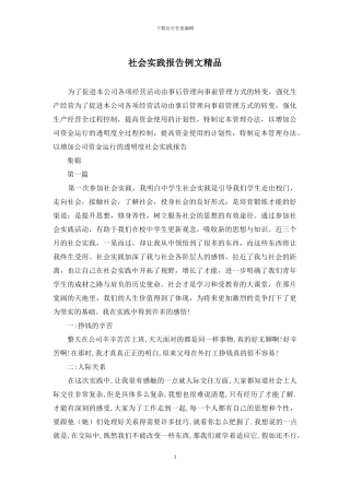 社会实践报告例文精品