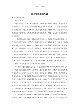 社会实践集锦九篇