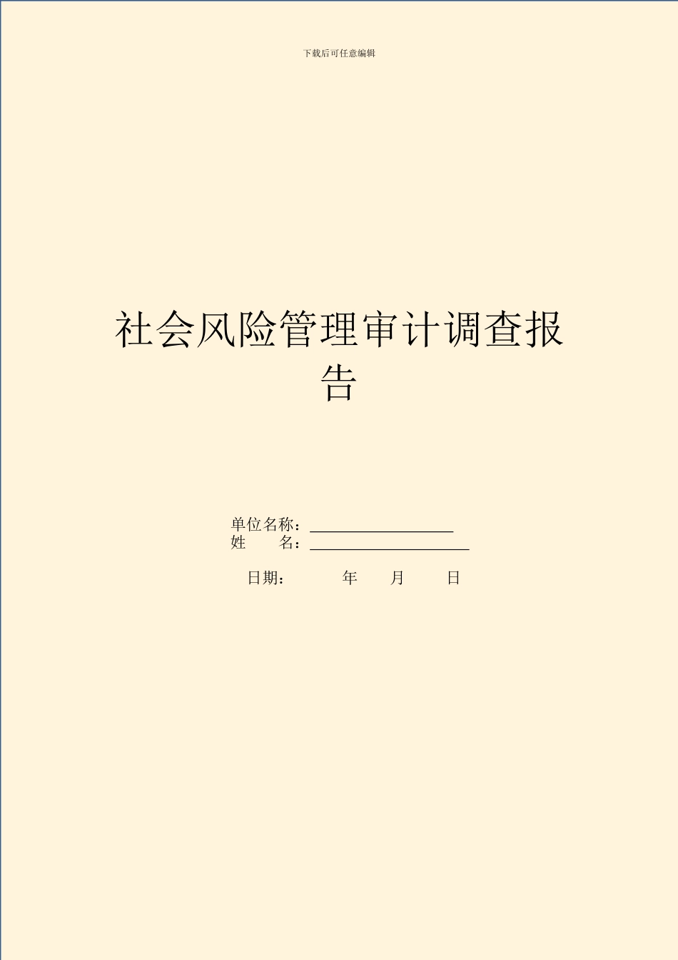 社会风险管理审计调查报告_第1页