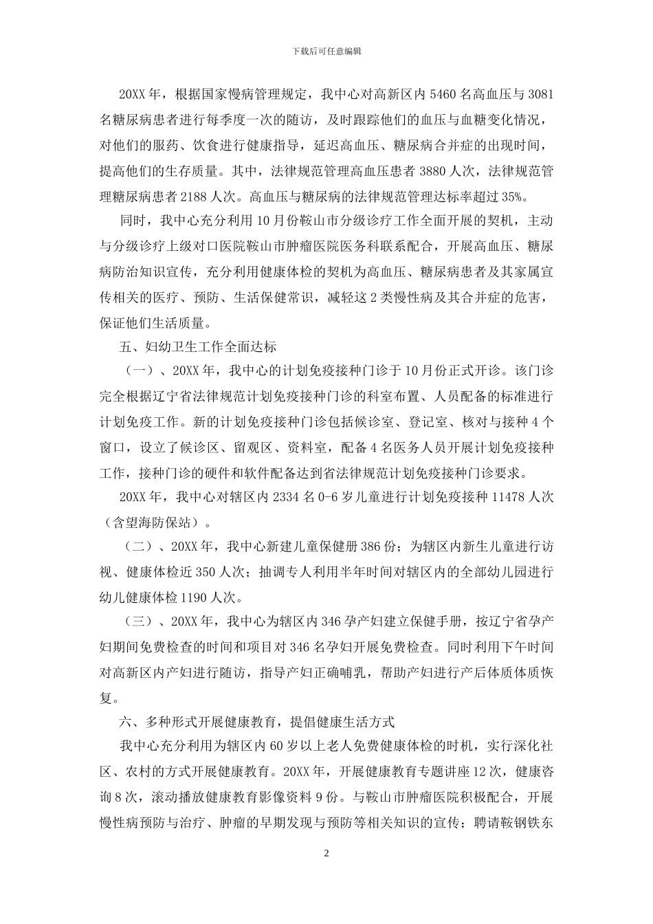 社区中心基本公共卫生工作总结范文_第2页