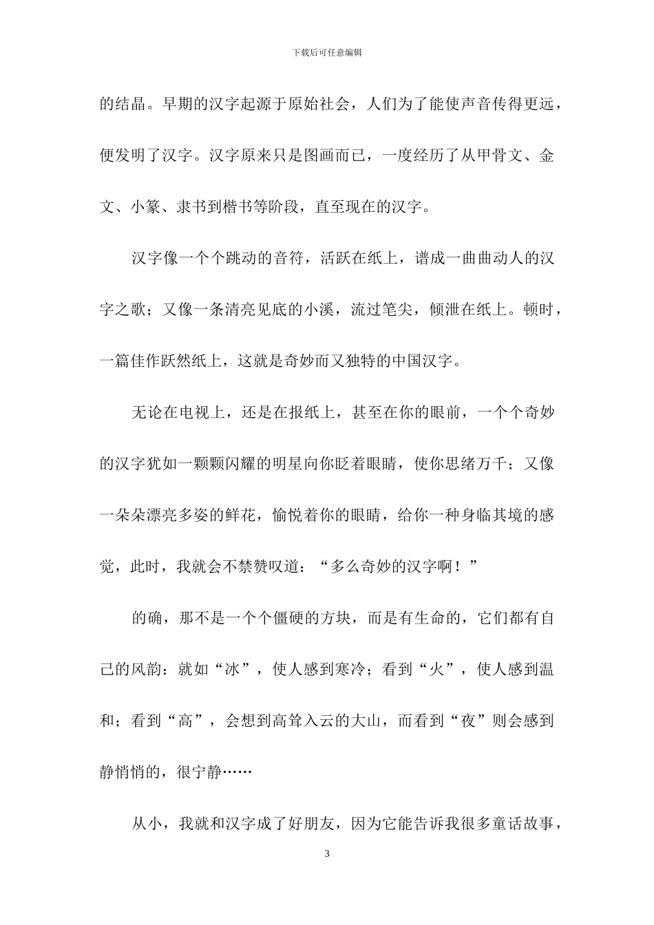 神奇的汉字作文_第3页