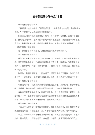 端午包粽子小学作文12篇