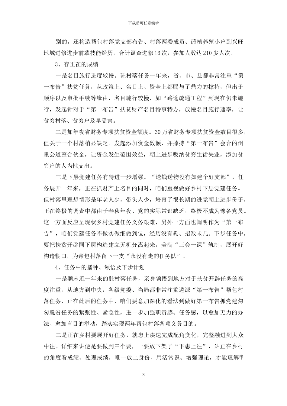 第一书记个人年终工作总结_第3页
