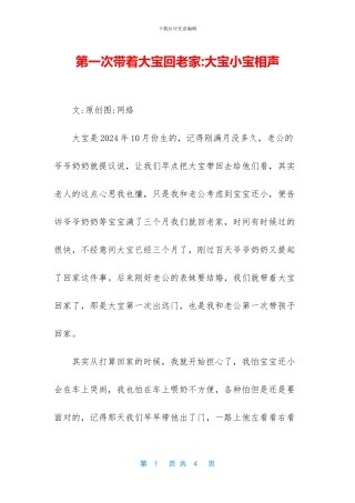 第一次带着大宝回老家