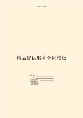 精品提供服务合同模板