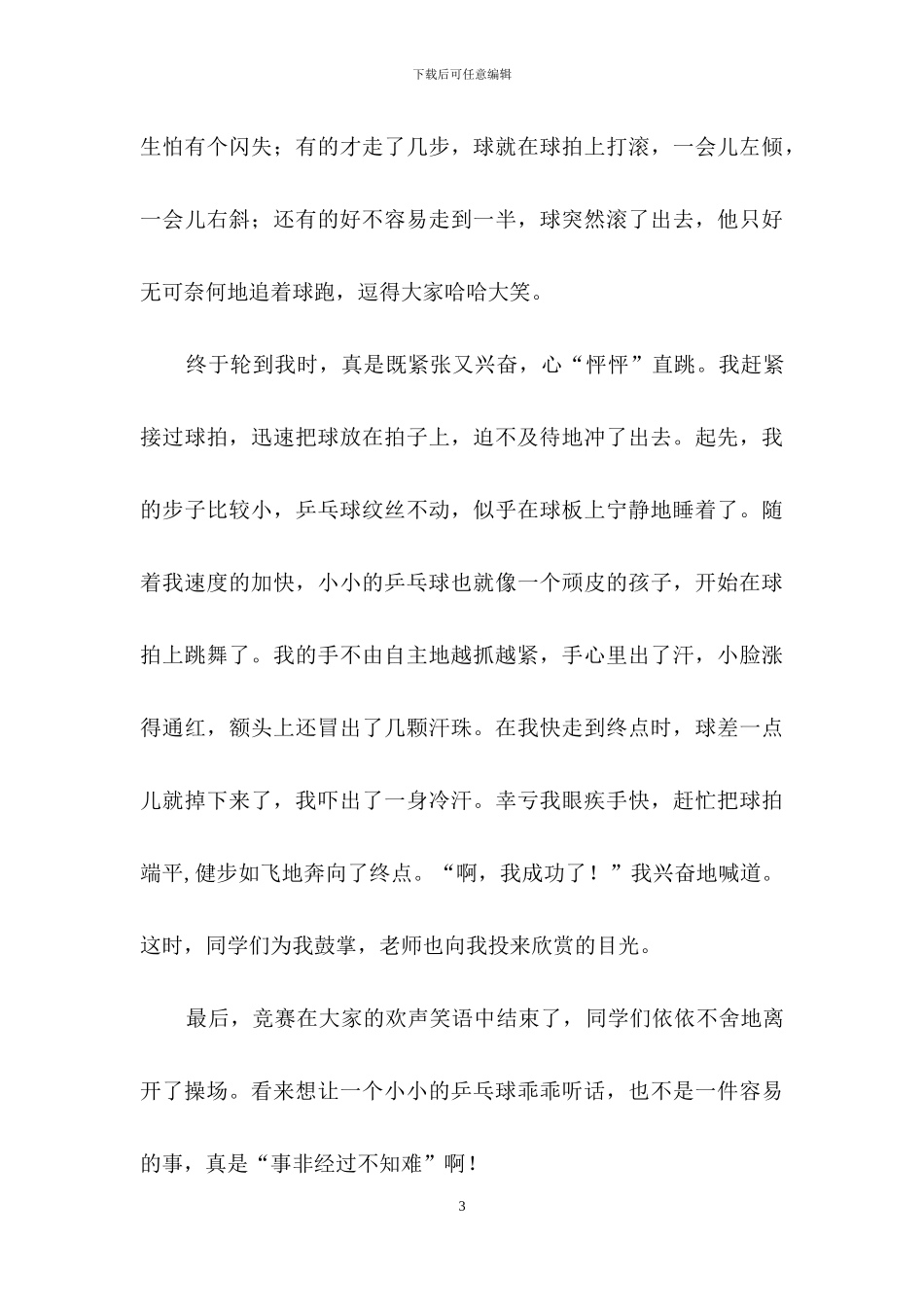 精选乒乓球比赛的作文7篇_第3页