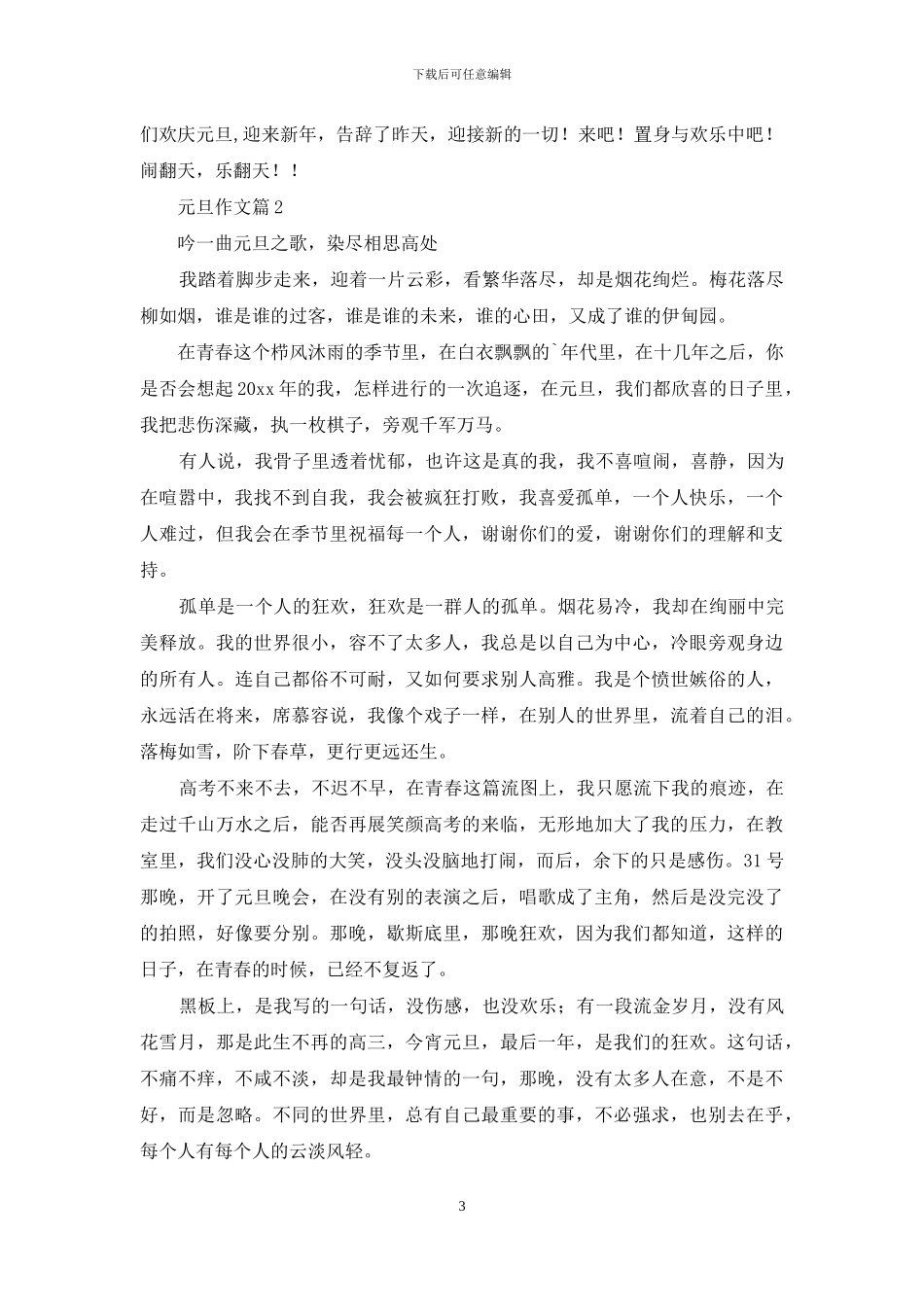 精选元旦作文合集九篇_第3页