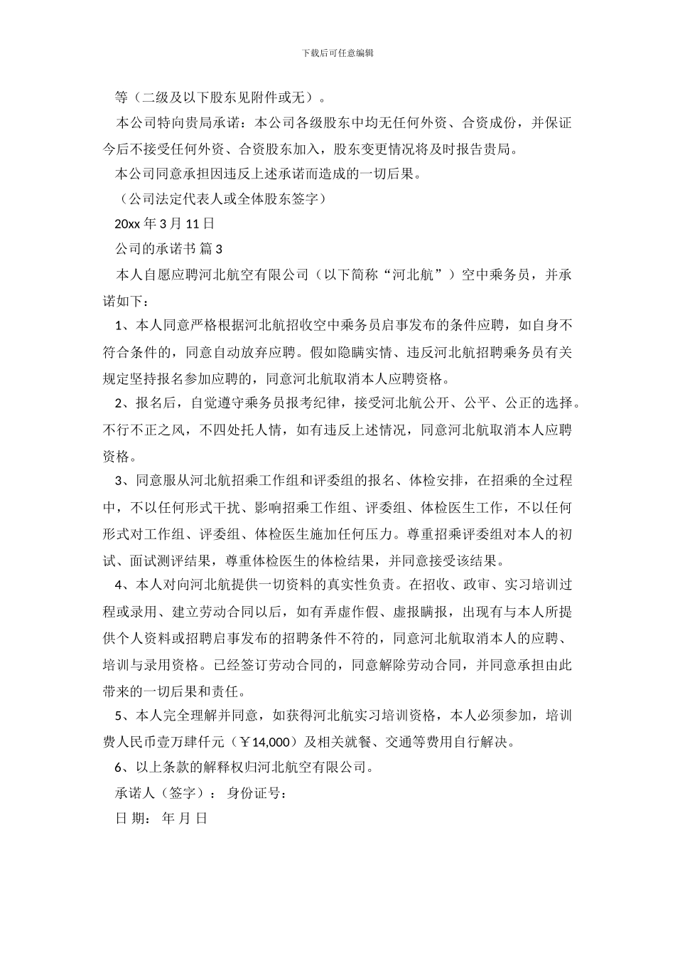 精选公司的承诺书3篇_第3页